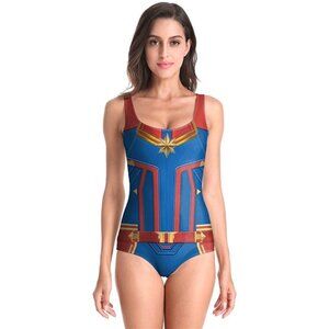 NWT Captain Marvel Superhero Carol Danvers One-Piece Swimsuit XL #79526